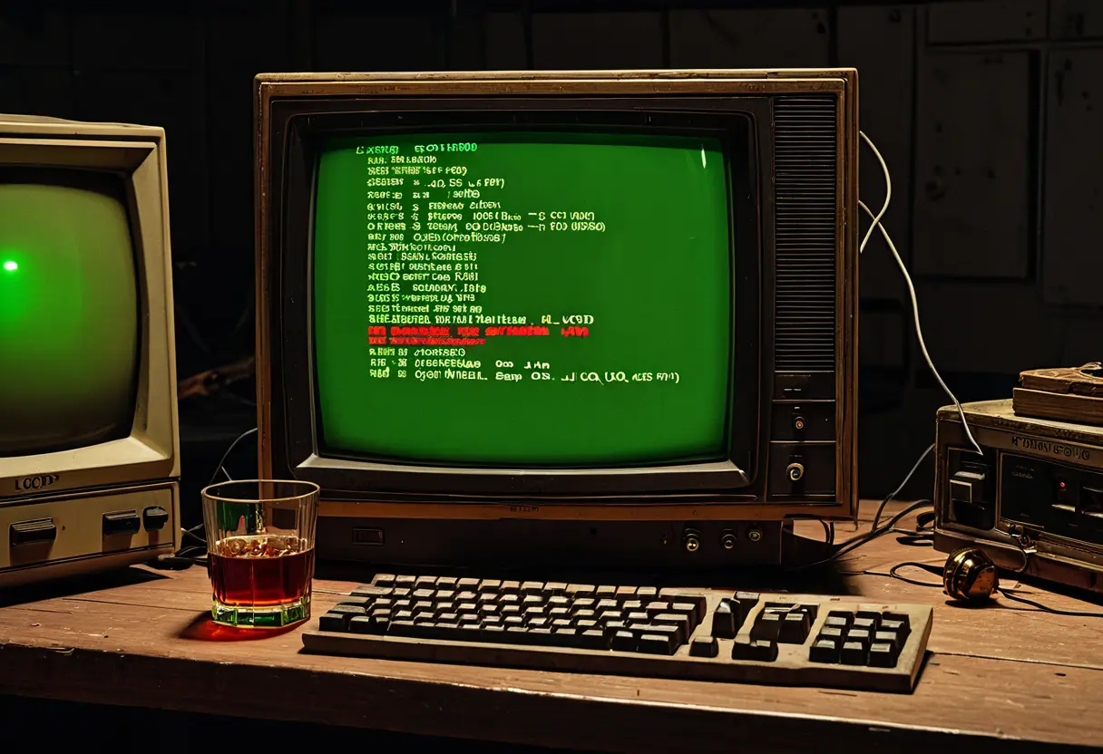古いモニターのソースコードの中に隠された不穏な単語。