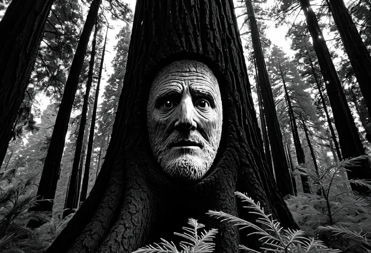 夜間のトレイルカメラが捉えた、不気味な巨大な顔。