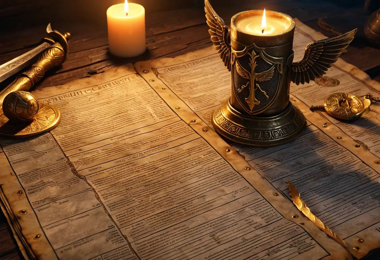 An ancient parchment showing physical attribute symbols.