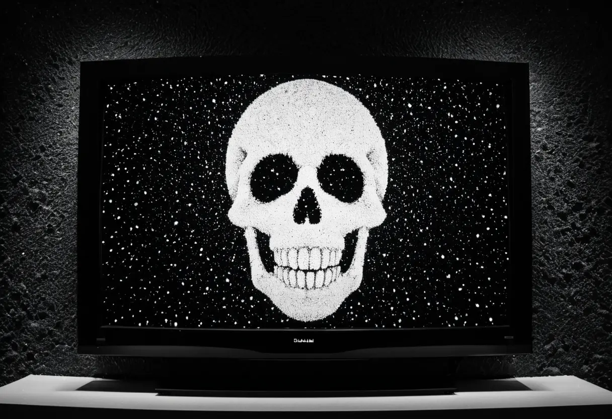 A TV screen showing only static.