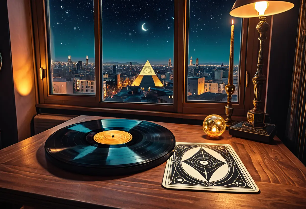 Crowley&rsquo;s image on a modern vinyl record.