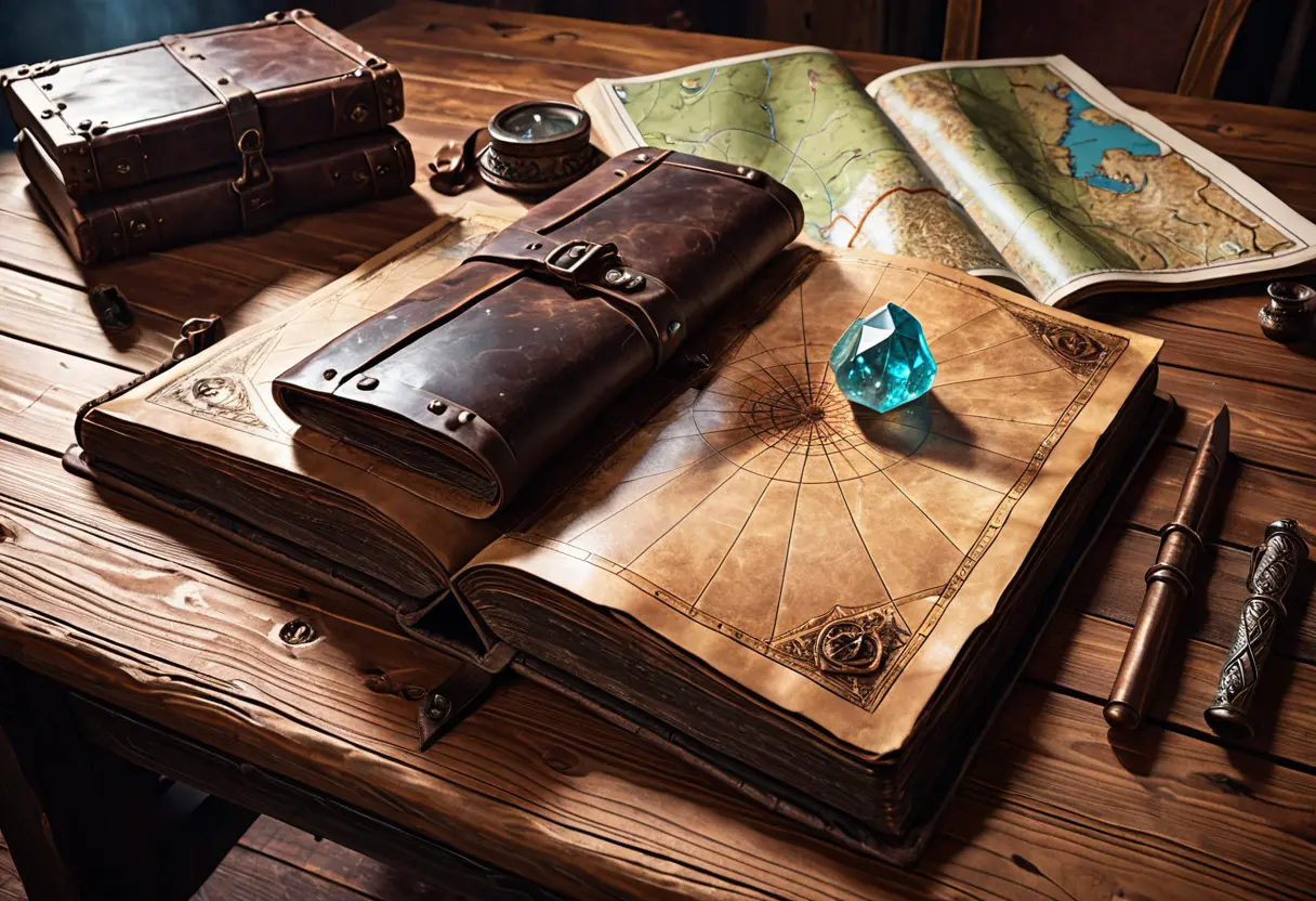 A well-worn rulebook and a flickering candle.