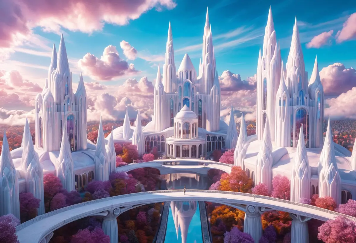 Surgeal city among clouds (Pegana).