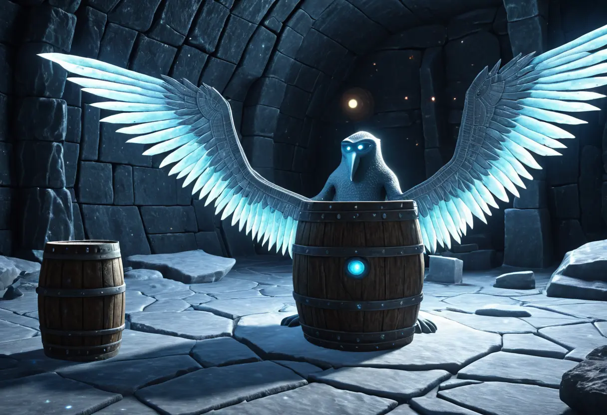 An Elder Thing in a Cyclopean laboratory with prehistoric charts.