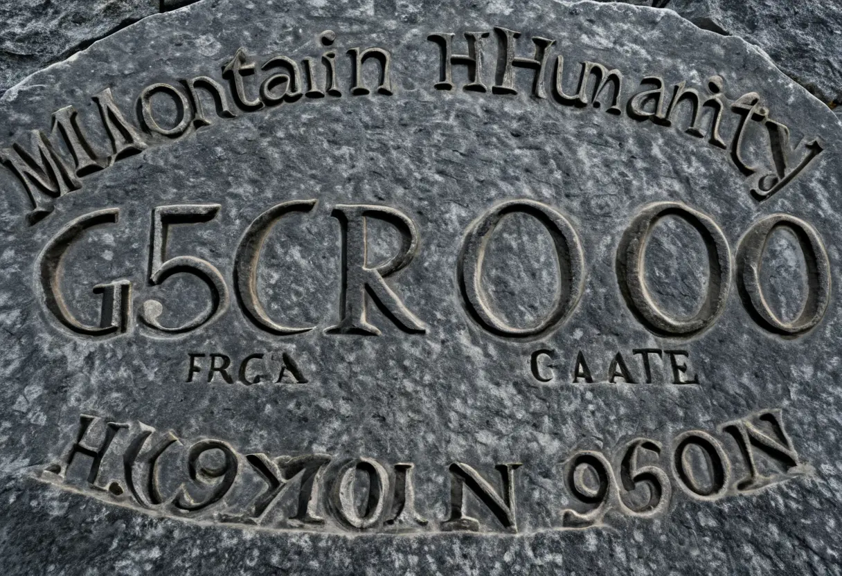 Close-up of Guidestones text.