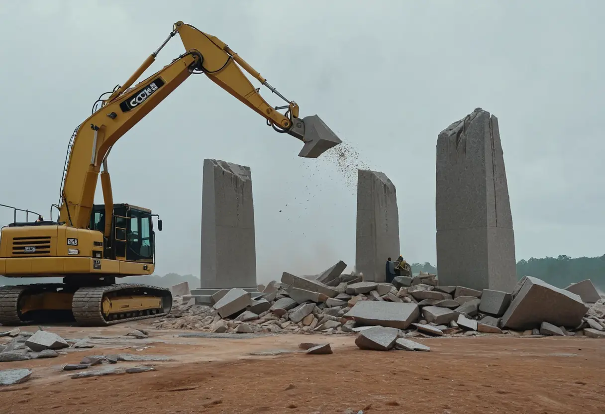 Demolition of the stones.