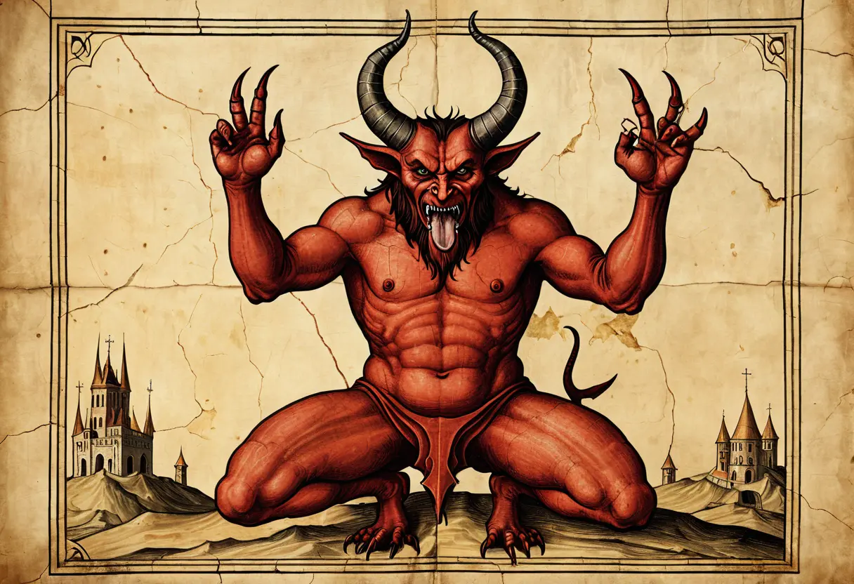 The famous devil portrait in the Codex Gigas.