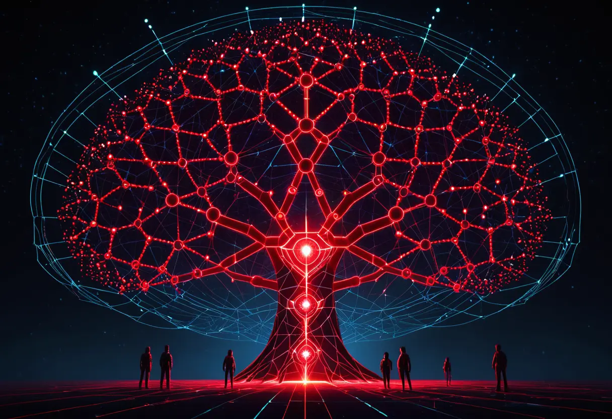 DNA data forming a family tree.