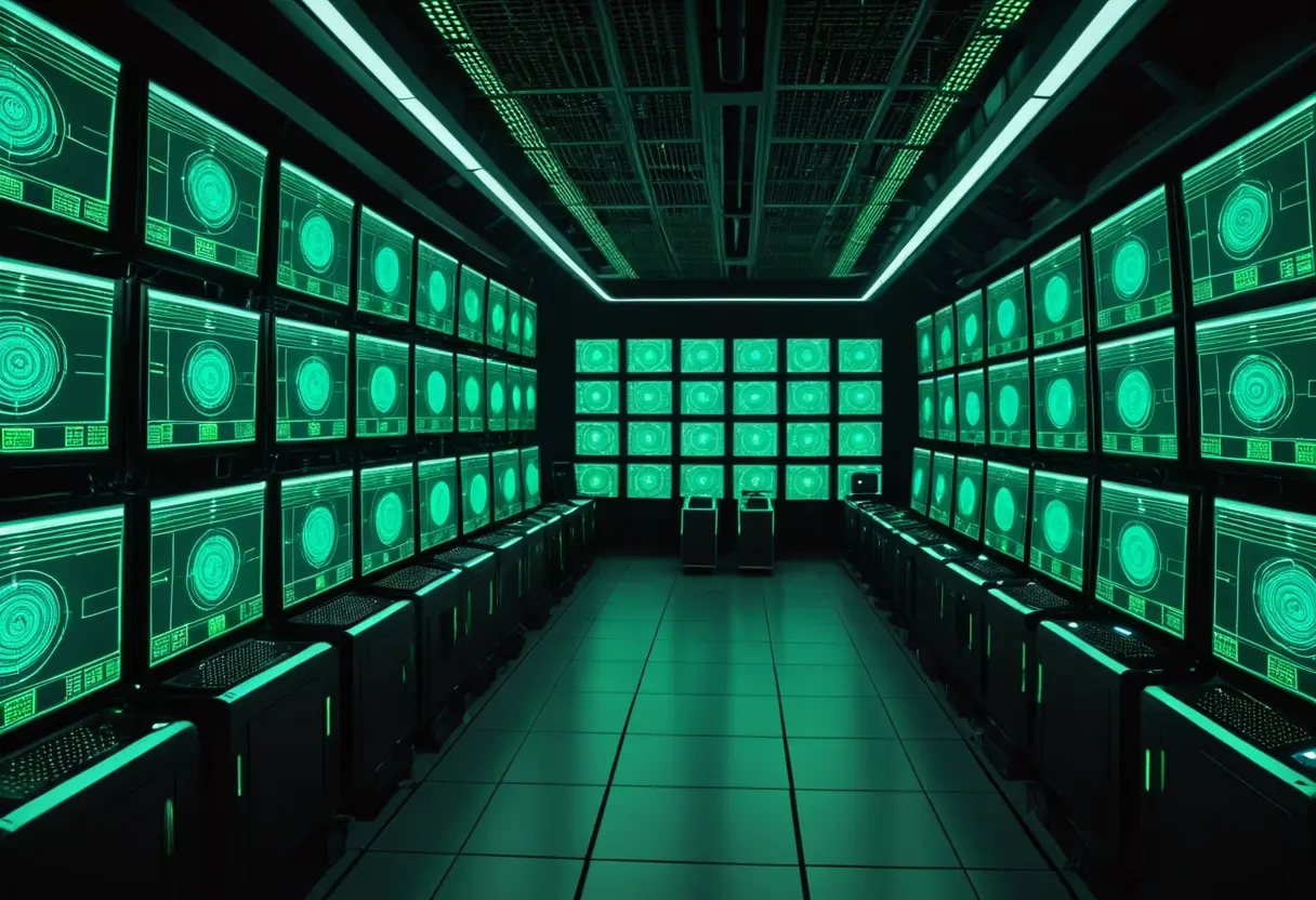 A high-tech investigation room for internet mysteries.