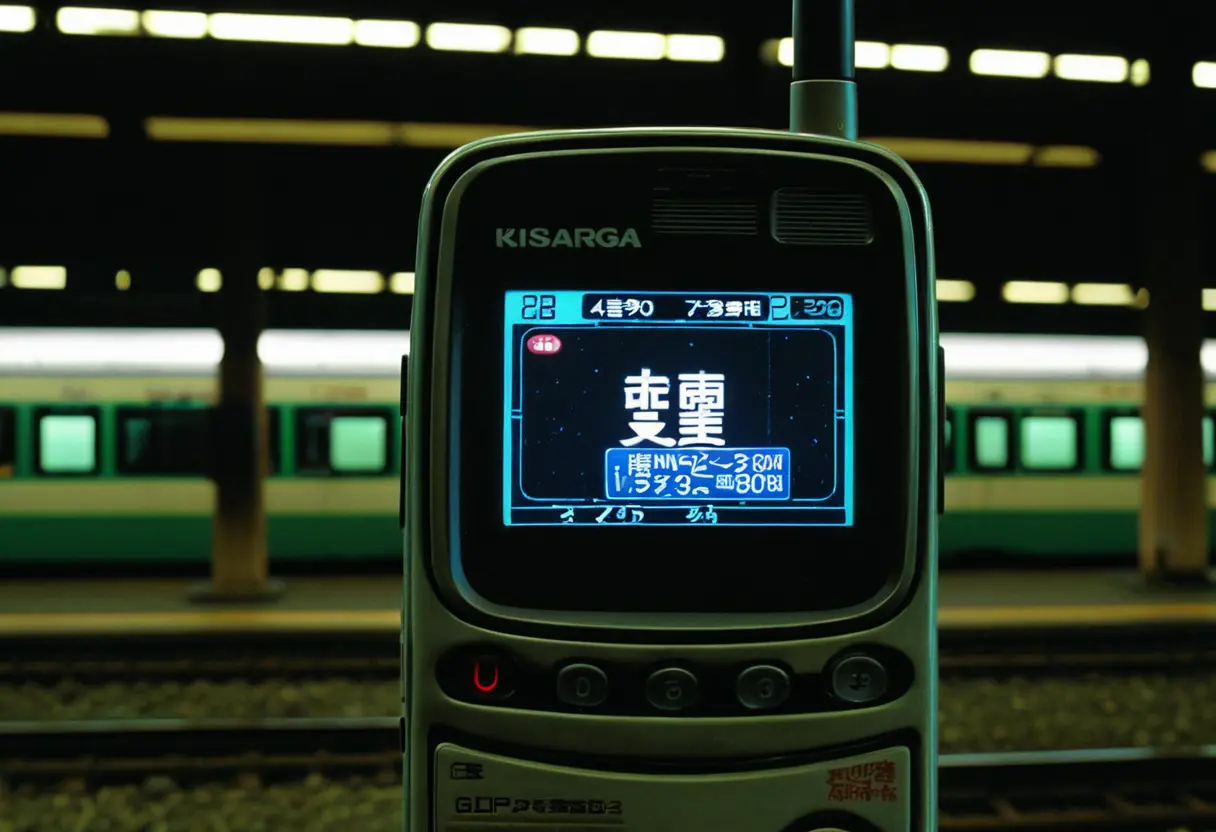 A smartphone screen showing a text thread with no signal and an eerie station name.