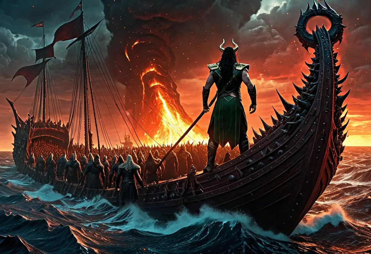 Loki leading monsters during Ragnarok.