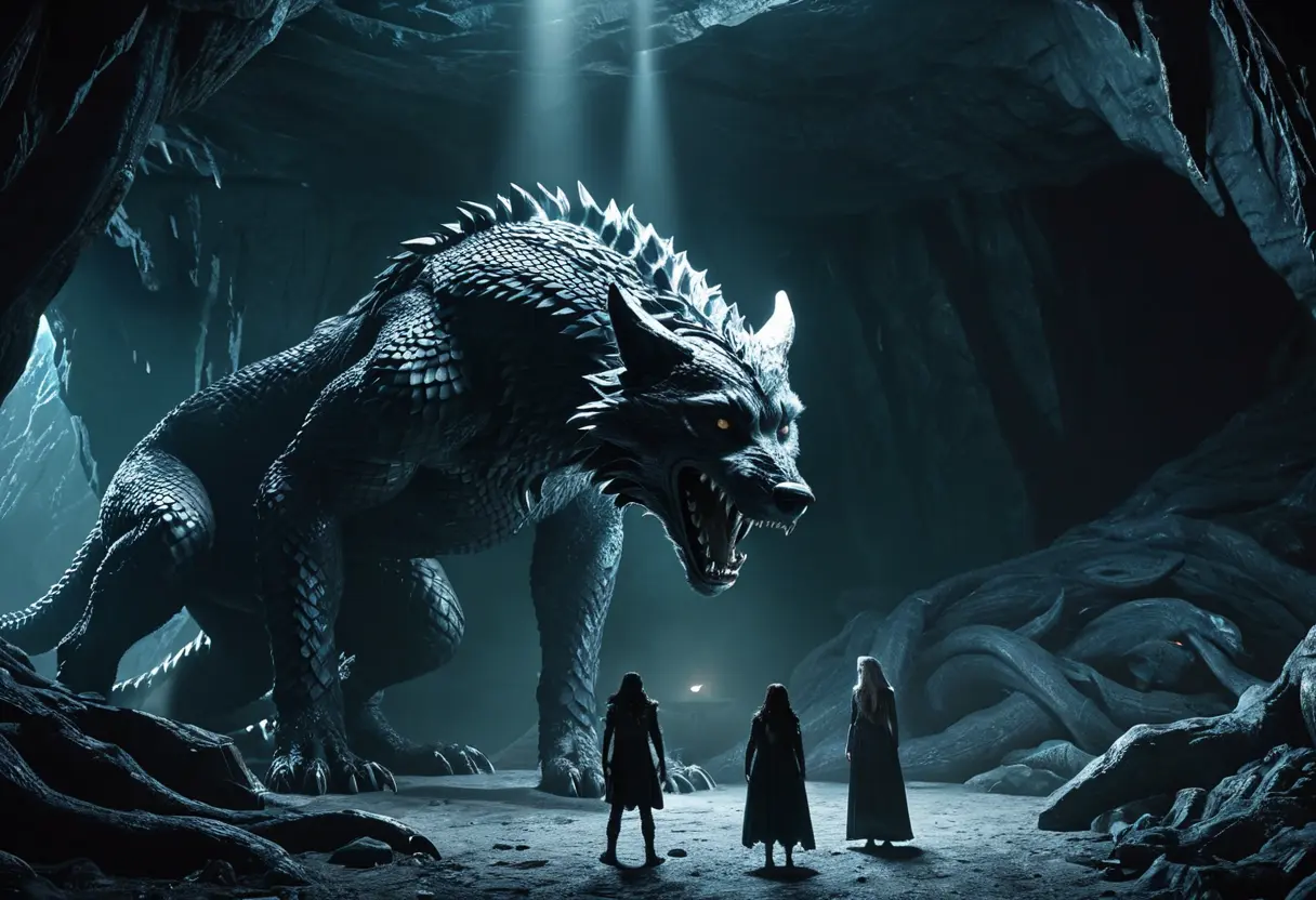 Loki with his monstrous children.