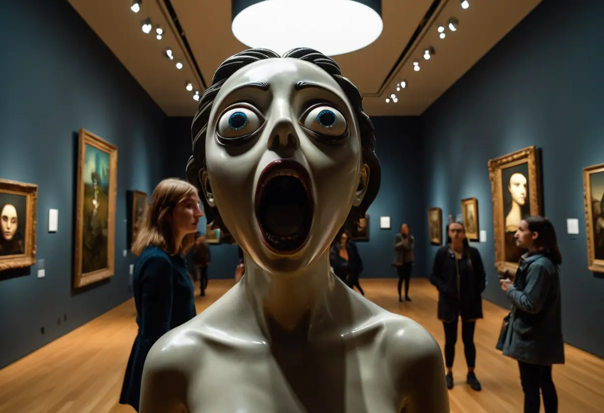 The original sculpture in a gallery.