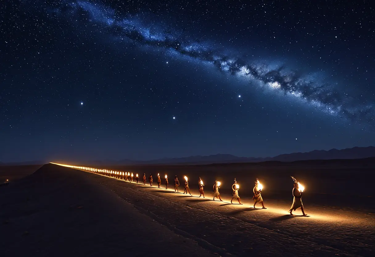 A nighttime ritual on the Nazca lines.