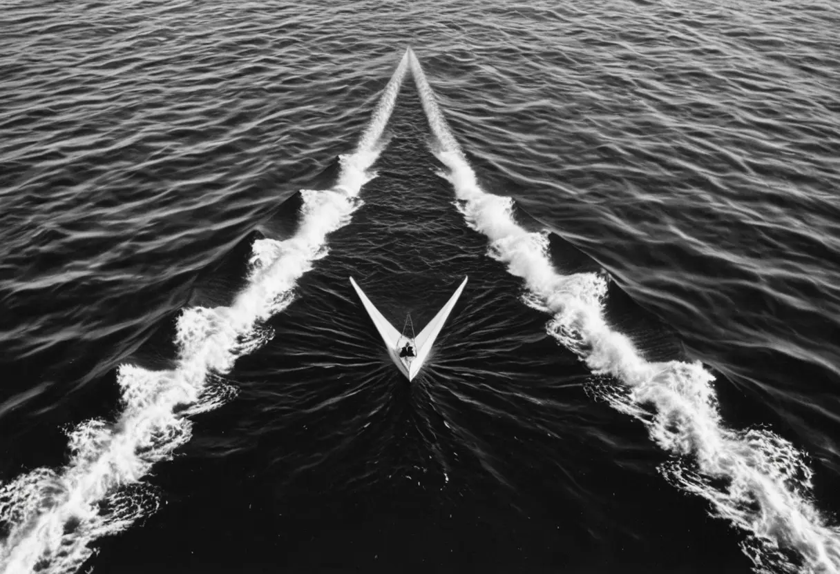 Ripples in the water.