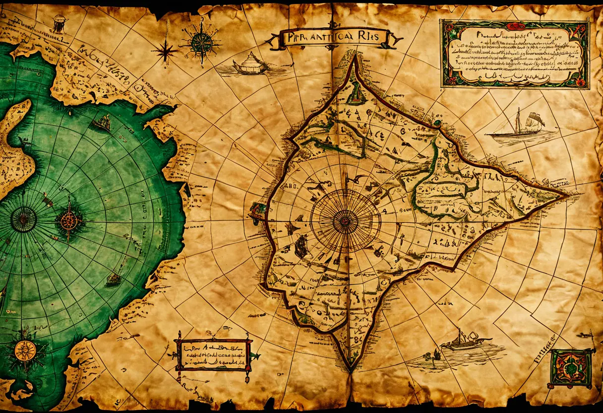 An old map showing an ice-free Antarctica.