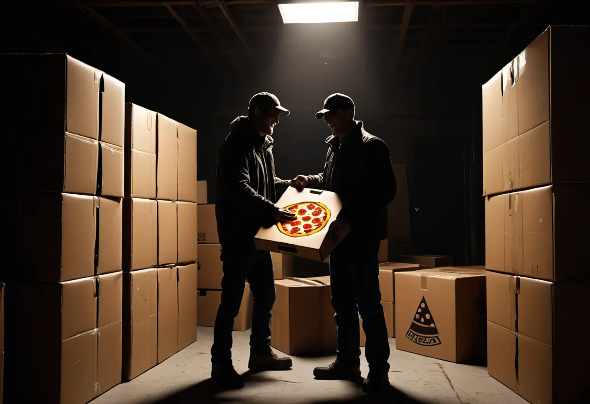 Investigating the pizza shop.