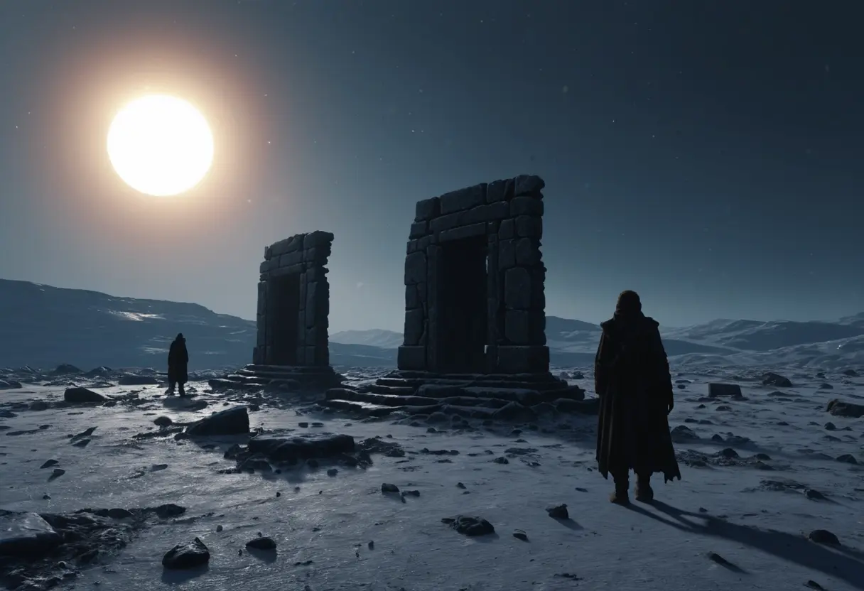 A world covered in eternal snow and a darkened sun.