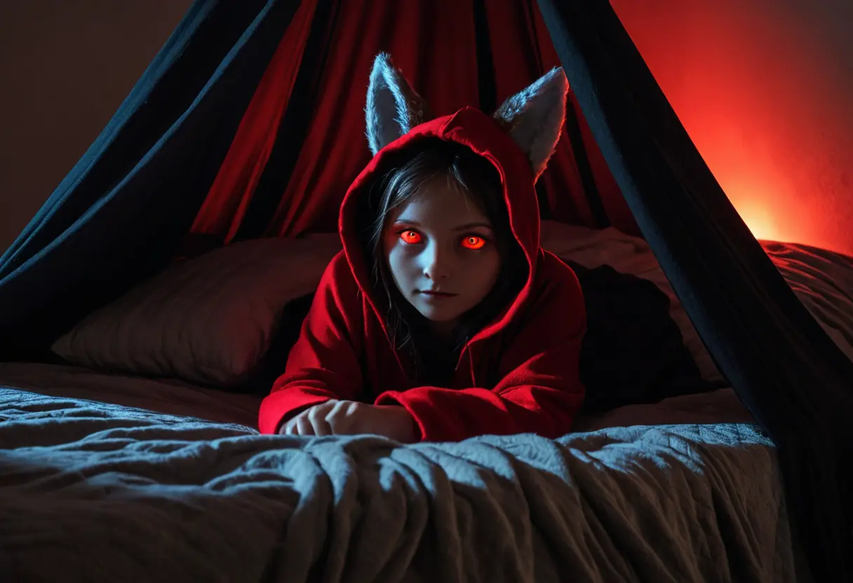 The eyes in the bed.