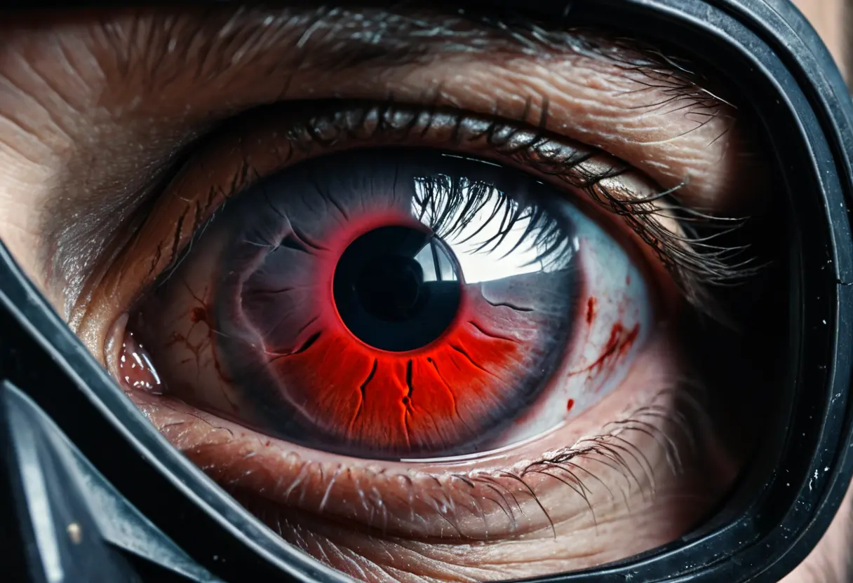 A close-up of a subject&rsquo;s eye.