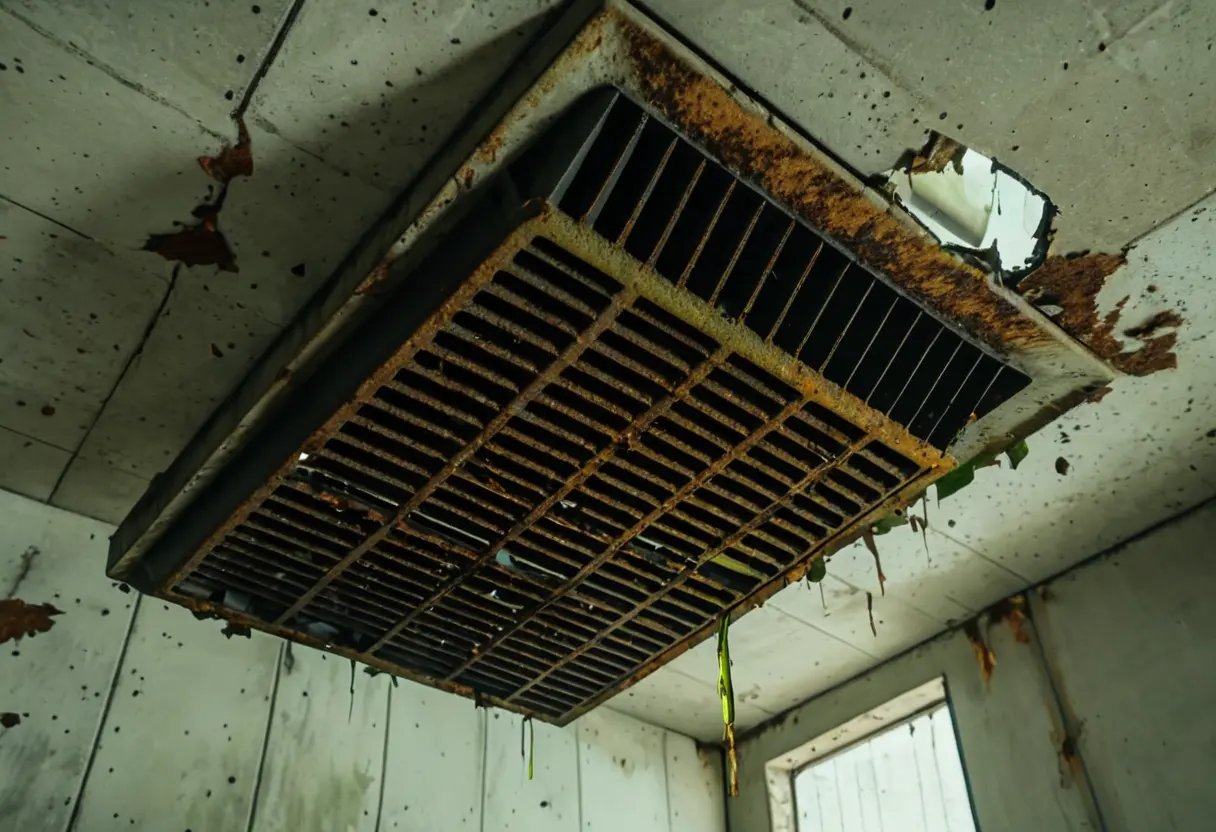 The chamber interior with gas.