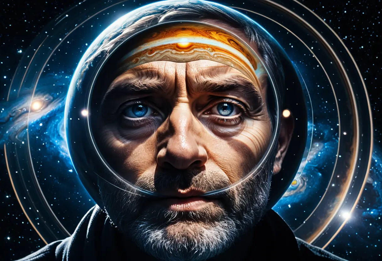 A mental projection of Jupiter with rings.