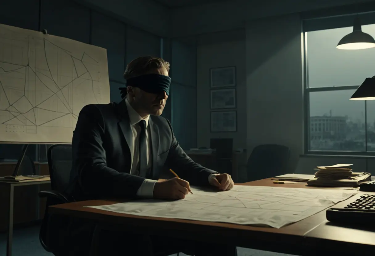 A person sketching a target in remote viewing.