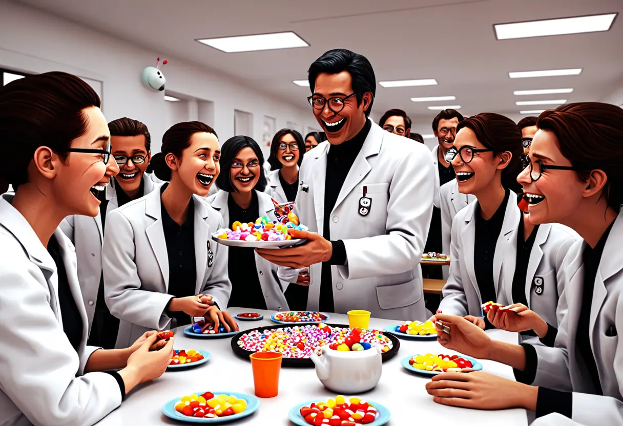 SCP-999 playing with researchers.