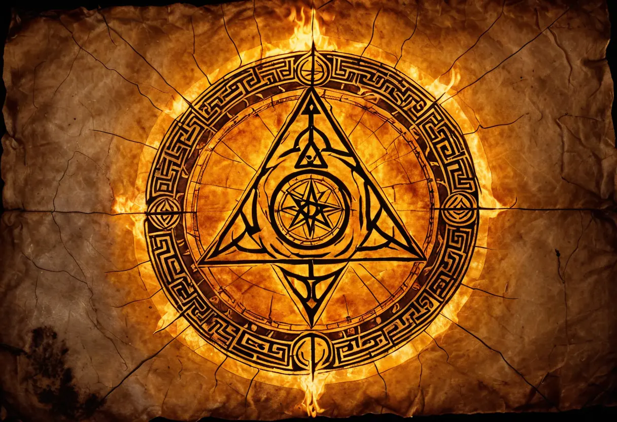 Demonic sigils glowing on parchment.