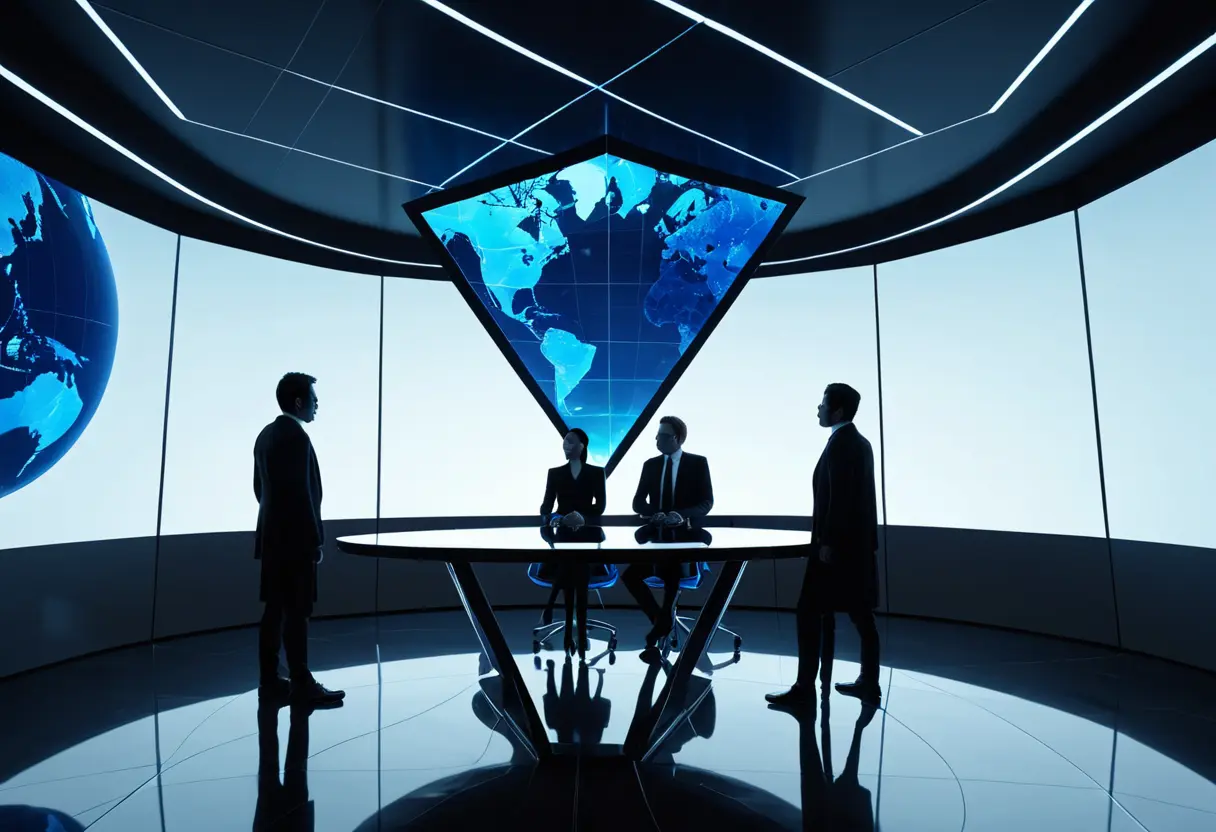 Three glowing pillars.