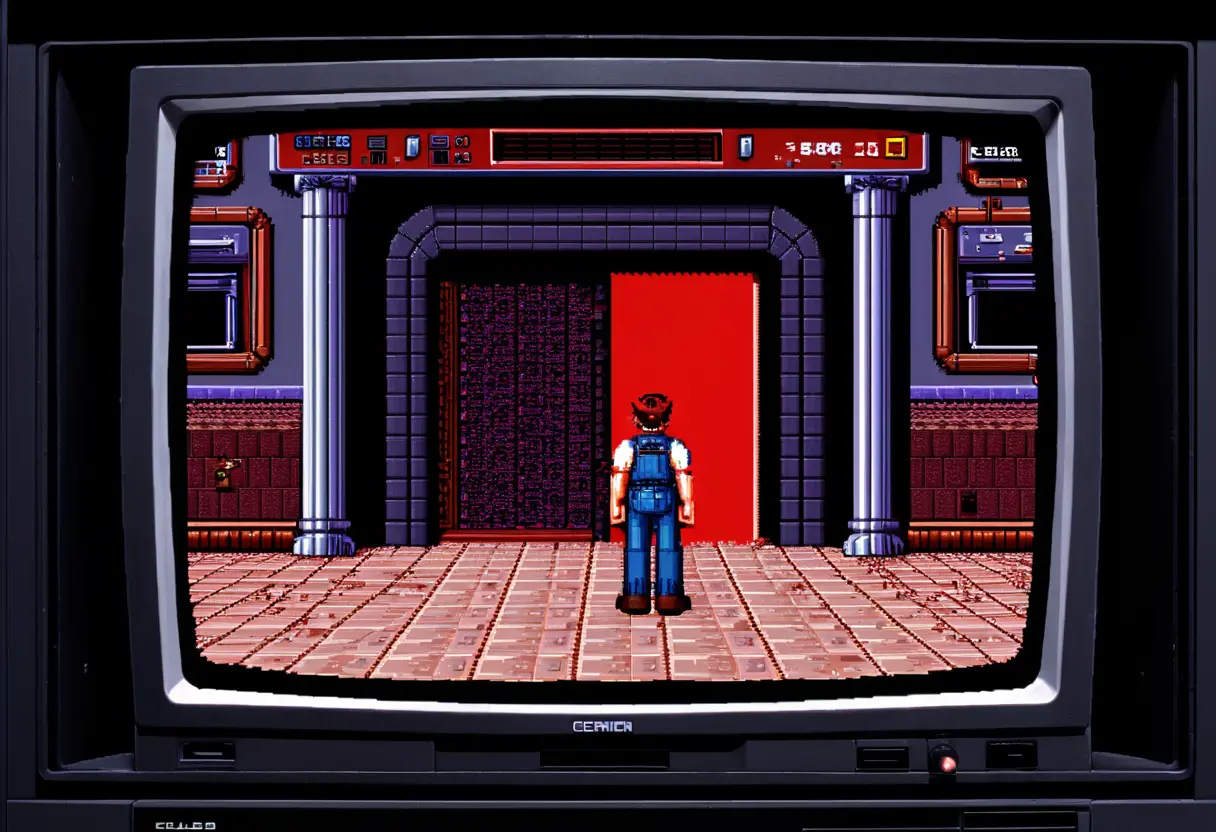 A glitching game screen.