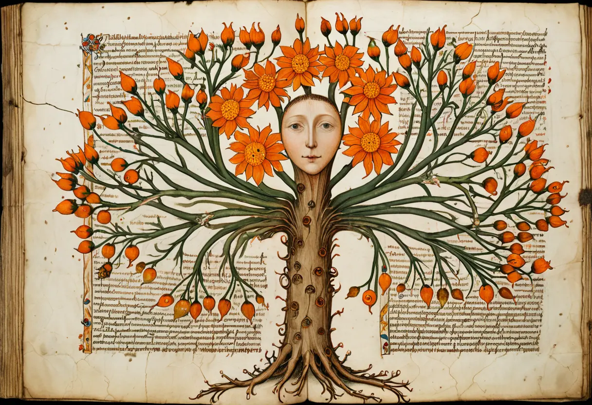 A strange, non-existent plant in the Voynich Manuscript.
