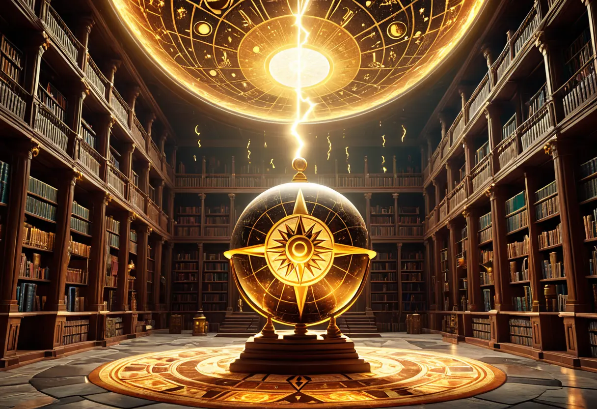 A massive stone library of myths.