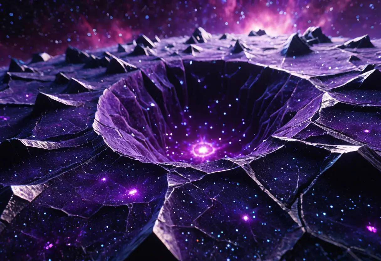 A macro shot of time itself cracking like a crystal.