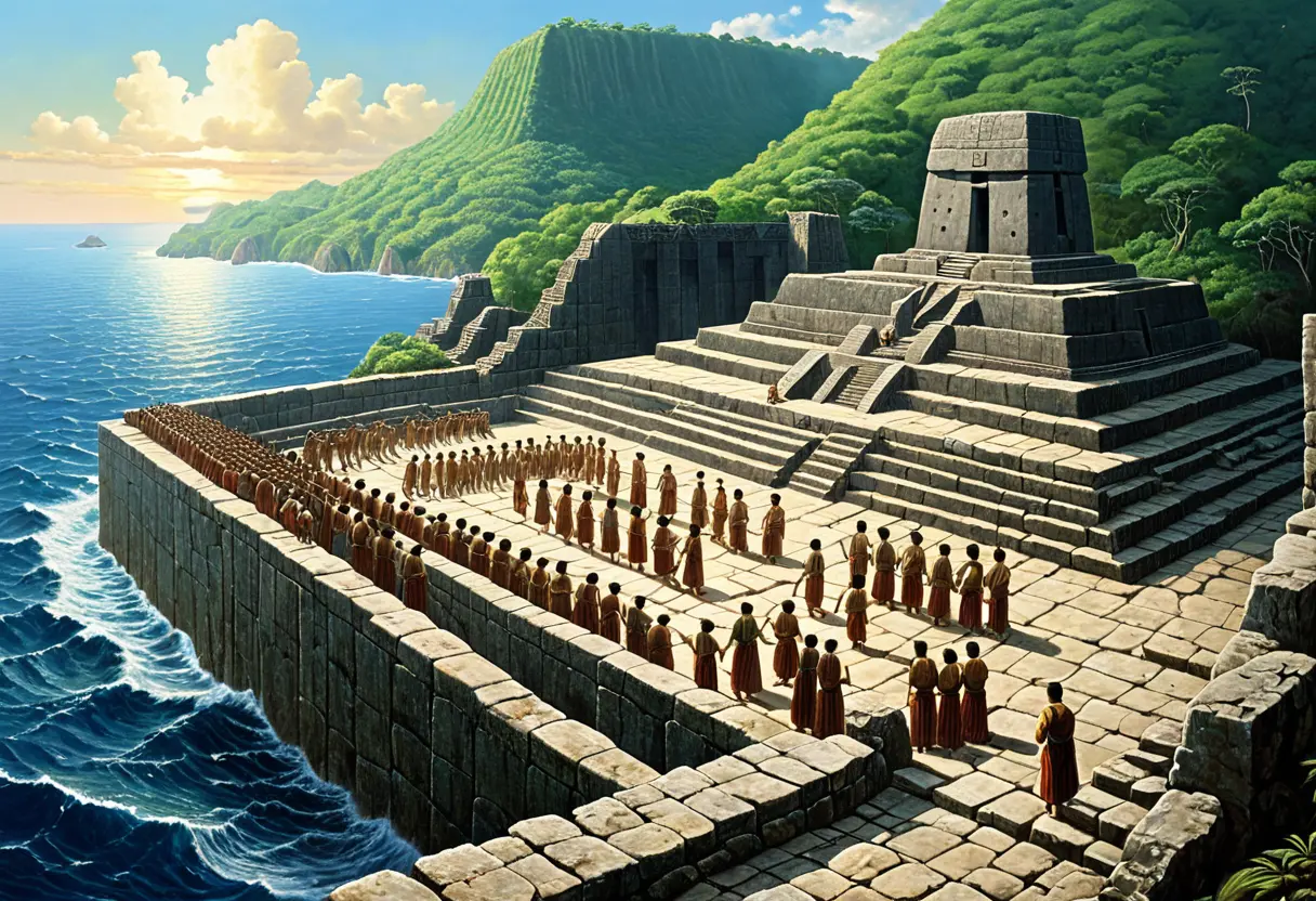 A depiction of Yonaguni before it was submerged.