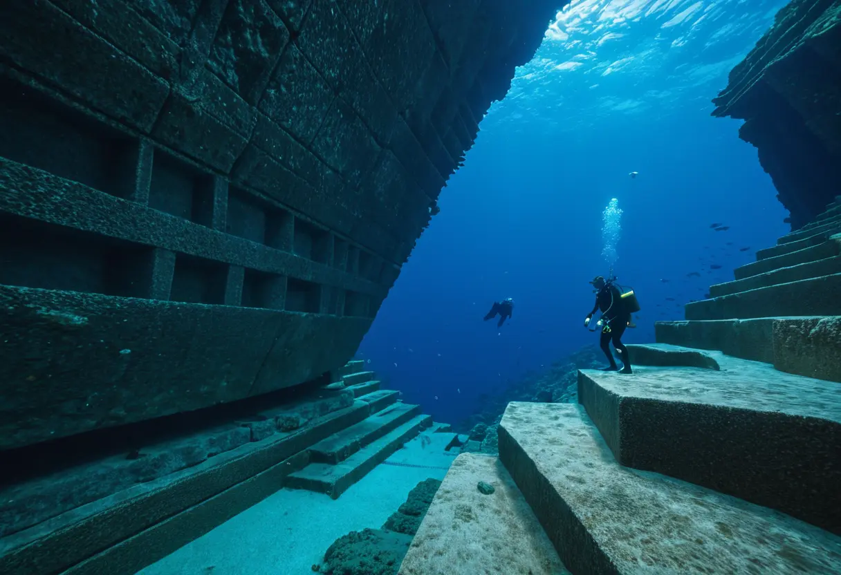 The main terrace of the Yonaguni Monument.