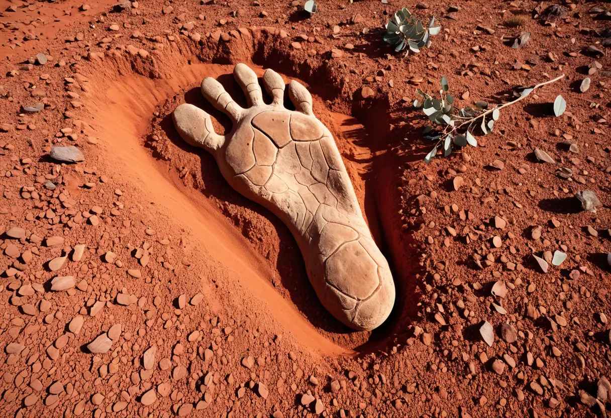 The footprint in the dust.