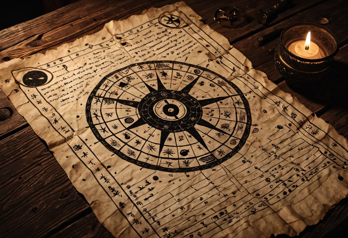 A handwritten letter filled with strange symbols.