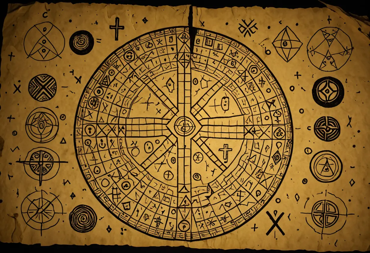 A glowing Zodiac cryptogram.