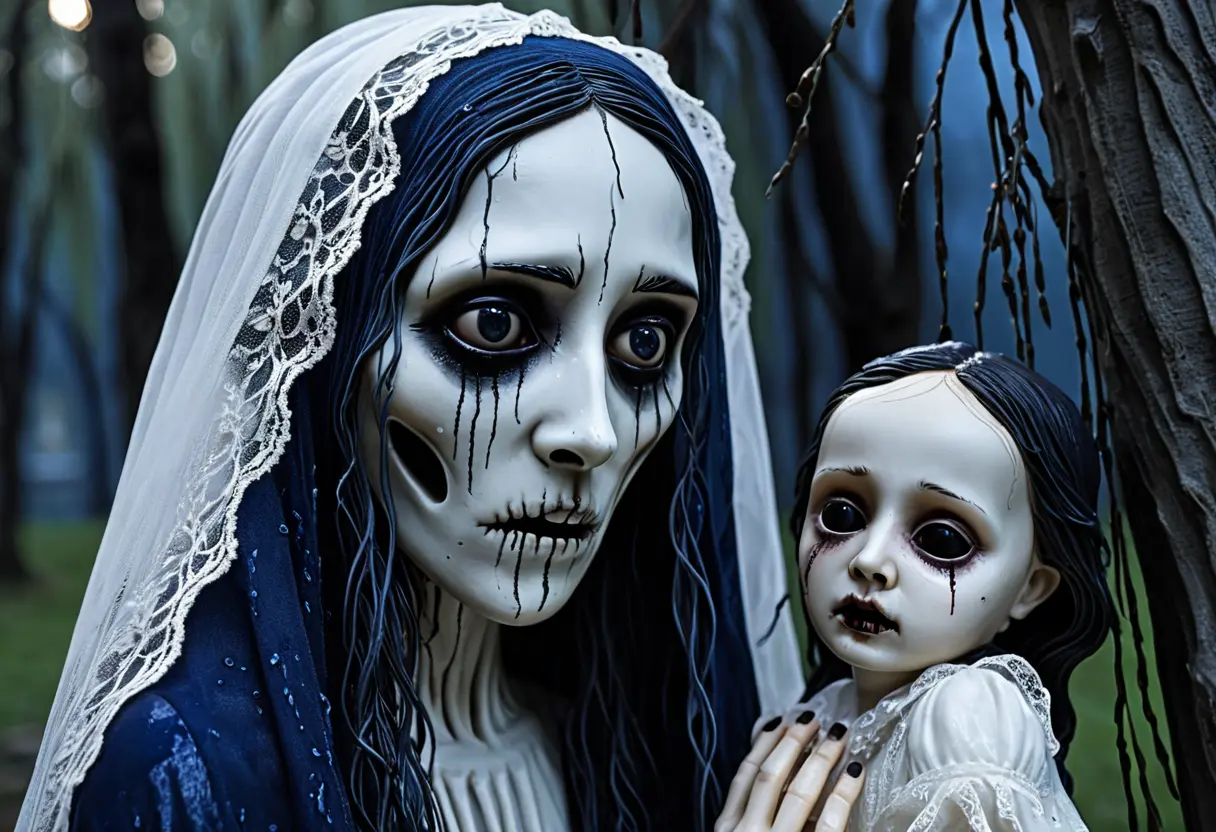 ヴェールの隙間から見える、青白い顔と冷たい手。