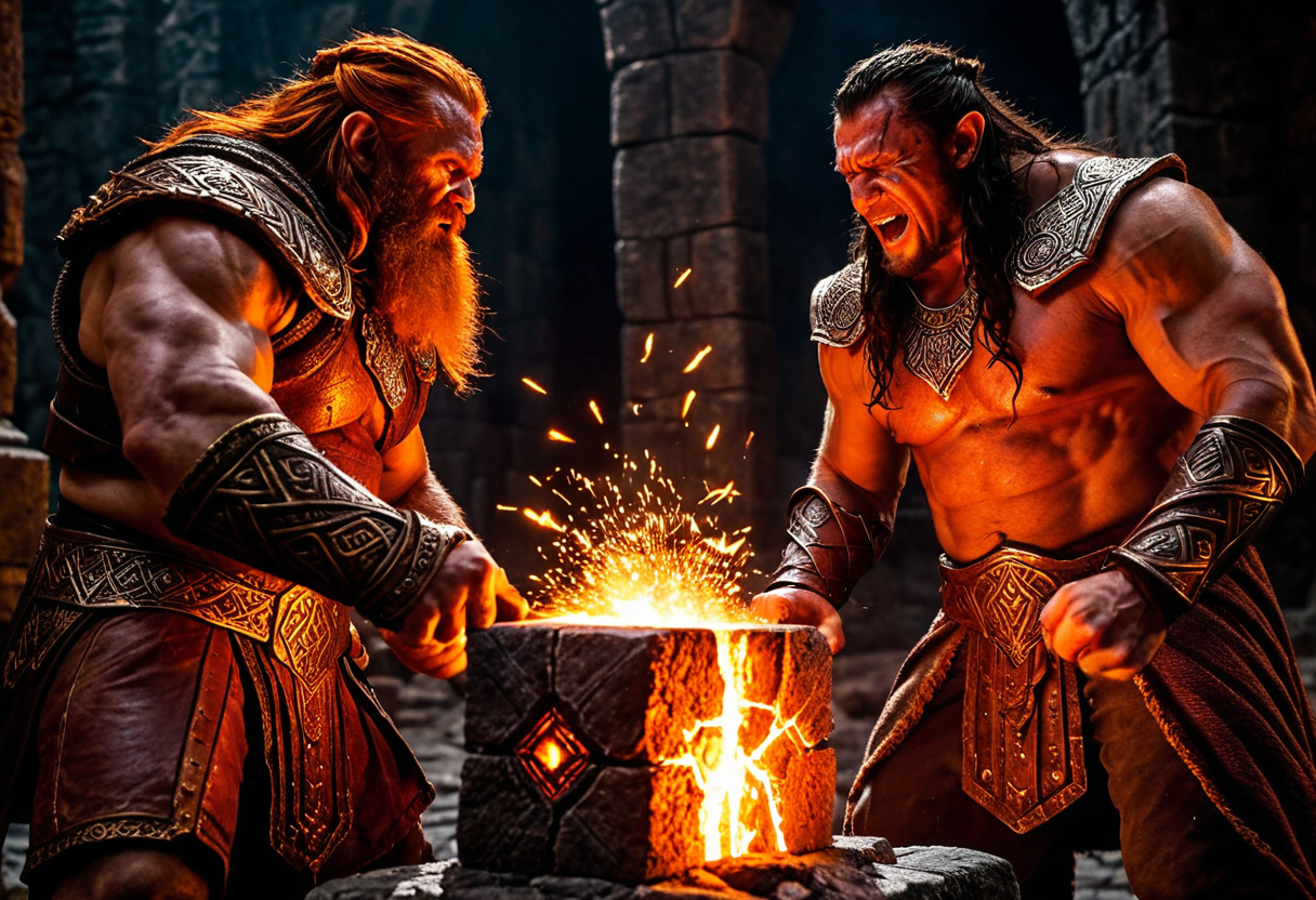 ドヴェルグの鍛冶場での製作風景