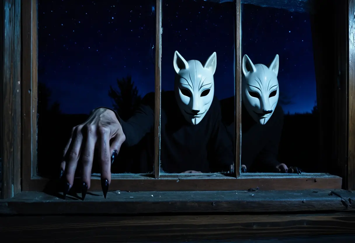 古い農家の窓外に現れた異様な手。