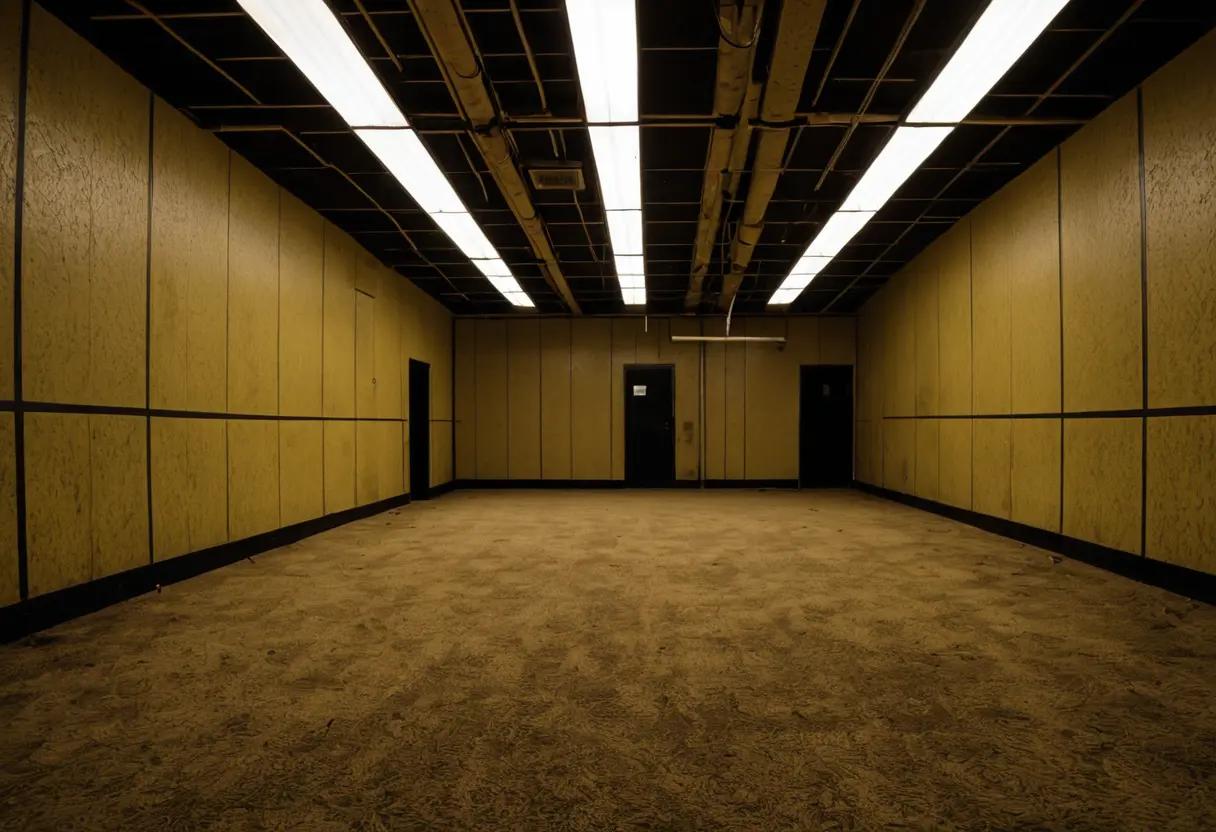 どこまでも続く黄色い壁紙の部屋。